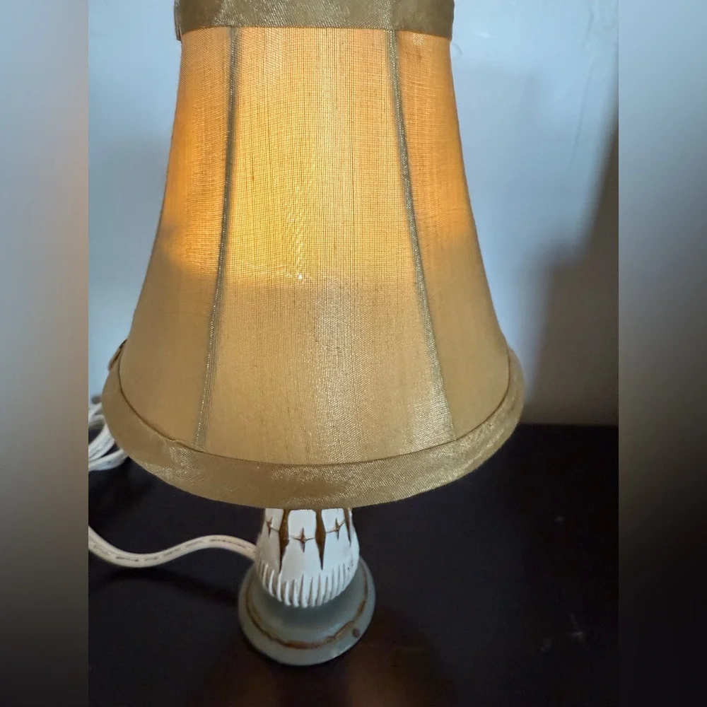 Mid century modern Mini Accent art table lamp petite vanity light dresser VTG 9”